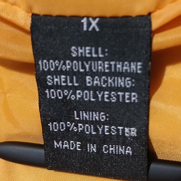 Baccini 1X Marigold Fitted Faux Leather Pleated Peplum Hem Fully Lined Jacket - Picture 11 of 11